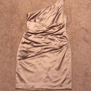 Taupe one shoulder Dress